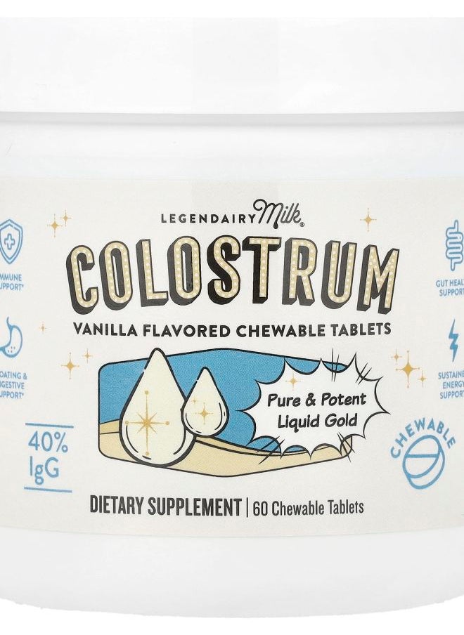 LEGENDAIRY Milk Colostrum Vanilla 60 Chewable Tablets  - Image 1