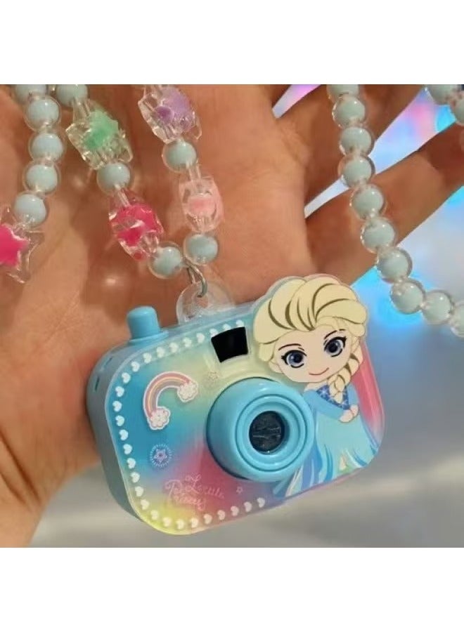 Children's Necklace Girls Cartoon Beaded Bracelet Jewelry Suit Girls Projection Camera Toy Jewelry-Color:Princess Projection Camera Necklace - Image 2