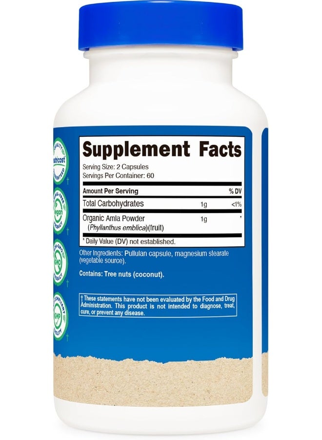 Nutricost Organic AMLA Capsules 1000mg, 60 Servings - Certified CCOF Organic, Vegan, Gluten Free, 500mg Per Capsule, 120 Capsules - Image 5