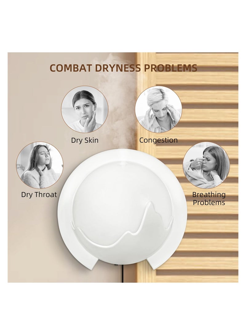 SYOSI Wall Mounted Night Light, Humidifiable Night Light RGB Color Changing Bedside Lamp with Remote Control, Ultrasonic Humidifier Aromatherapy Diffuser, Indoor Plug in Wall Light for Home, Bedroom - Image 2