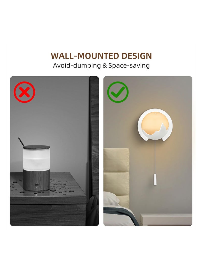 SYOSI Wall Mounted Night Light, Humidifiable Night Light RGB Color Changing Bedside Lamp with Remote Control, Ultrasonic Humidifier Aromatherapy Diffuser, Indoor Plug in Wall Light for Home, Bedroom - Image 4