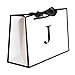 QLSKO Initial Gift Bag with Bow Ribbon Personalized Horizontal Paper Bag Monogrammed Birthday Gifts for Women Men JSmall - Image 1