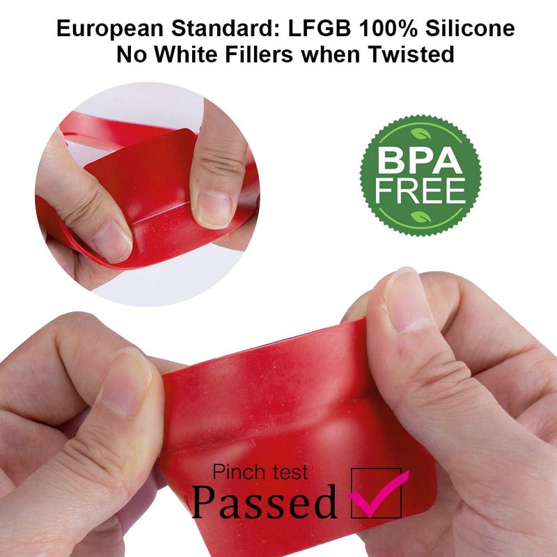 Webake Pie Crust Protector Shield Adjustable Pie Crust Shield Fits 11.5-9 Inch Pie Pan, European Food Grade Silicone Pinch Test Passed, for Baking Party Pie Tart, Pack of 2, Red and Grey - Image 2