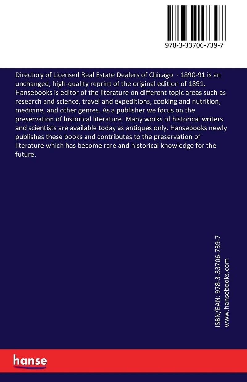 Directory of Licensed Real Estate Dealers of Chicago: 1890-91 - Image 2