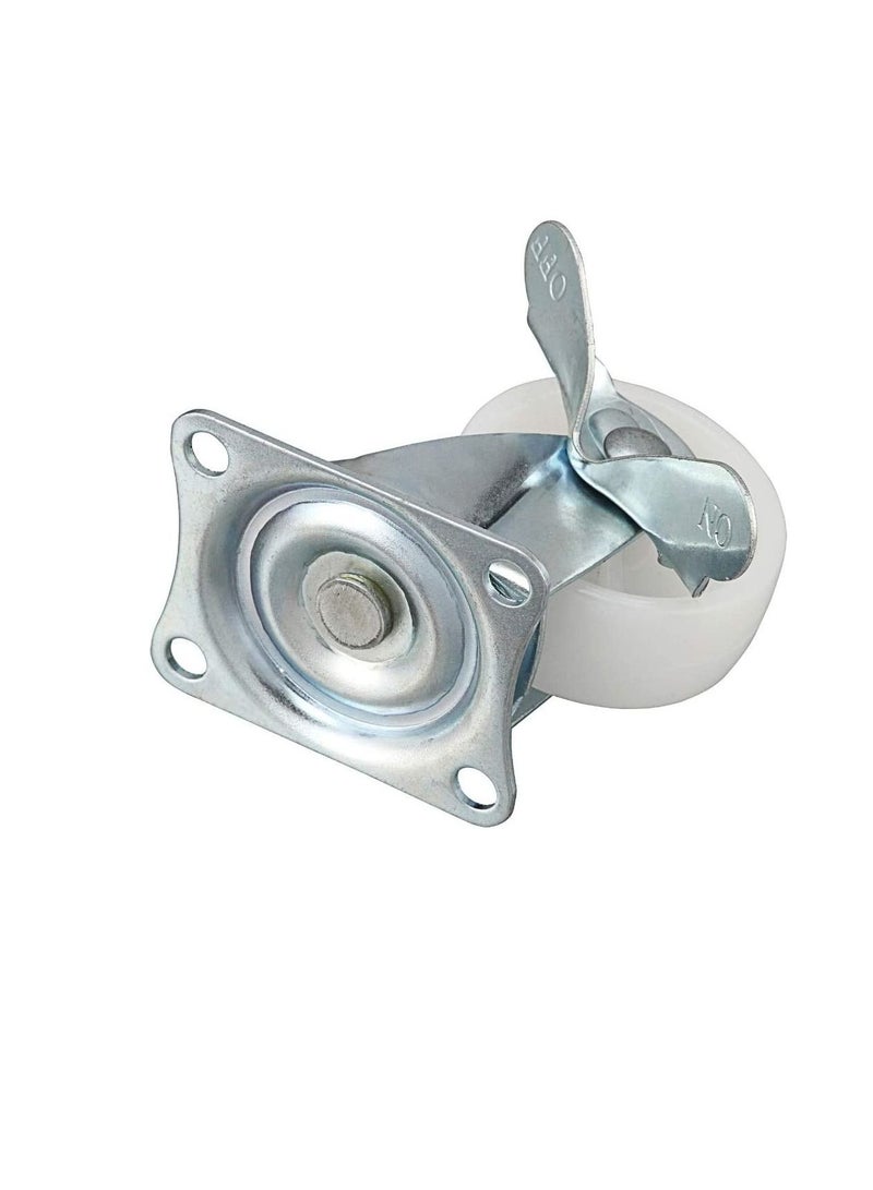 PP PP Nylon Dual Roller Bearing Universal Swivel 2in 50mm Castor Wheel For Platform Trolley Chair (White,4 Pieces,25kg) - Image 3