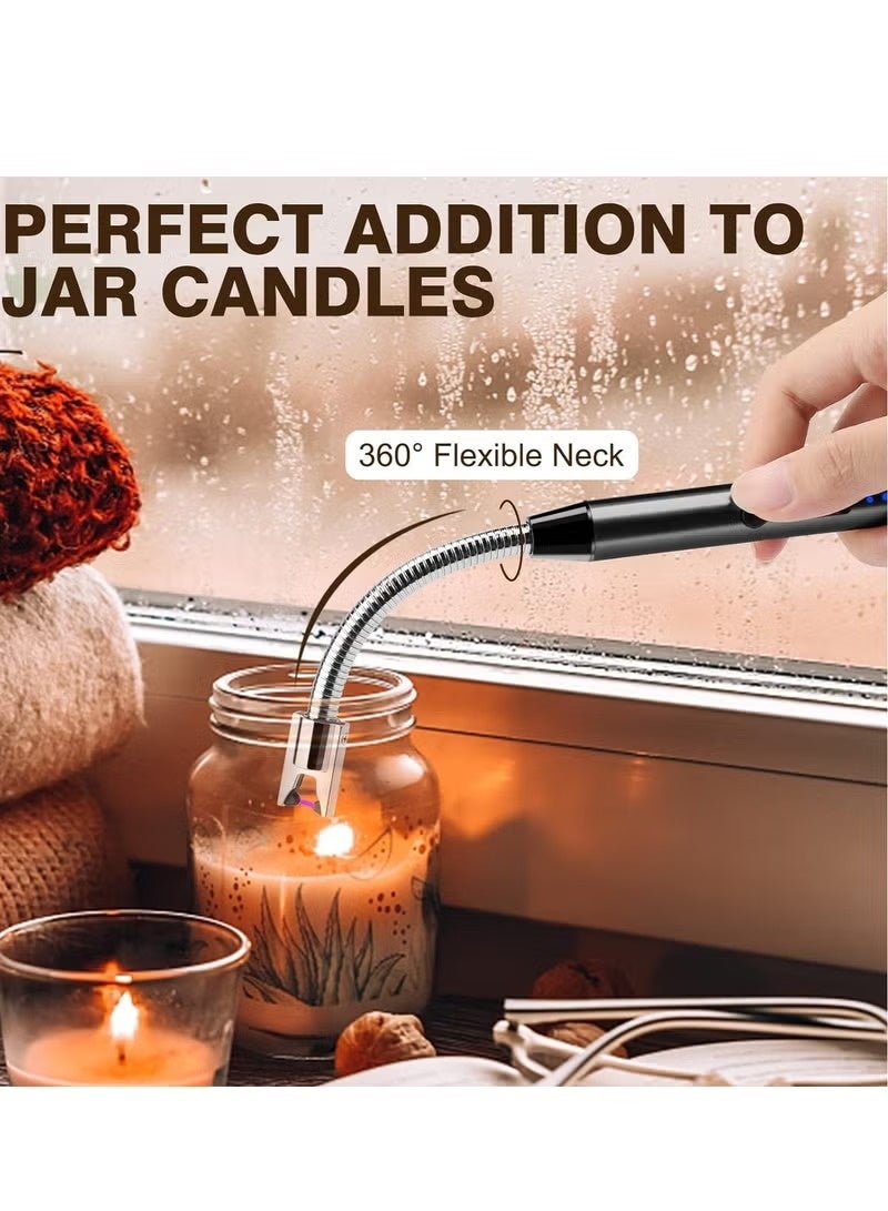 ولاعة كهربائية بتصميم قوس طويلة مقاومة للرياح وقابلة لاعادة الشحن بمنفذ USB، ولاعة شموع مقاومة للرياح بدون لهب، ولاعة بلازما، هدية ليلة رأس السنة للمطبخ والشموع وبوتاجاز الغاز والالعاب النارية، (JL801-1) - Image 5