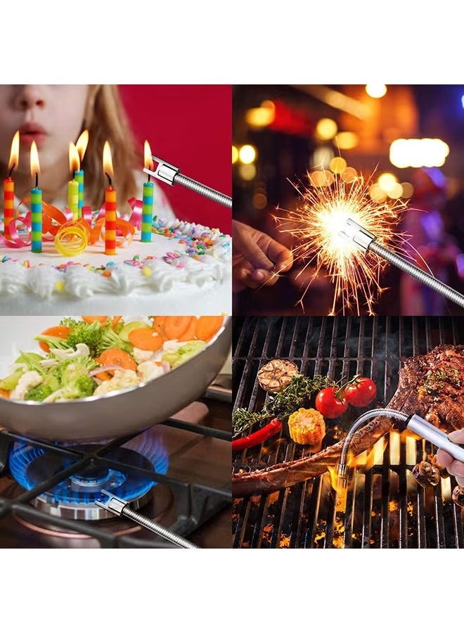 ولاعة كهربائية بتصميم قوس طويلة مقاومة للرياح وقابلة لاعادة الشحن بمنفذ USB، ولاعة شموع مقاومة للرياح بدون لهب، ولاعة بلازما، هدية ليلة رأس السنة للمطبخ والشموع وبوتاجاز الغاز والالعاب النارية، (JL801-1) - Image 3