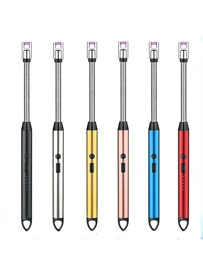 ولاعة كهربائية بتصميم قوس طويلة مقاومة للرياح وقابلة لاعادة الشحن بمنفذ USB، ولاعة شموع مقاومة للرياح بدون لهب، ولاعة بلازما، هدية ليلة رأس السنة للمطبخ والشموع وبوتاجاز الغاز والالعاب النارية، (JL801-1) - Image 1