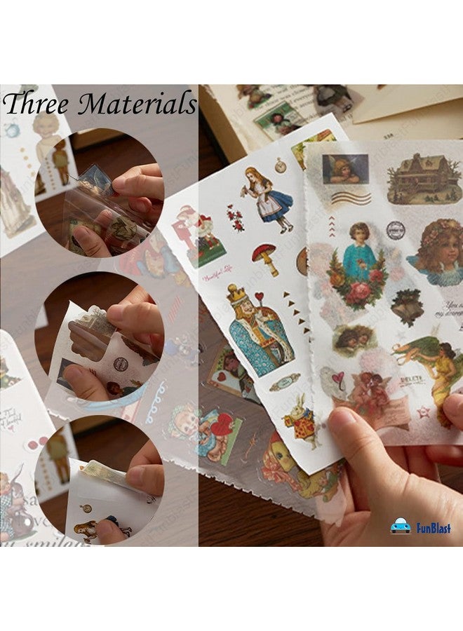 FunBlast Sticker Book Set - 20 Sheets/300+ Aesthetic Stickers, Angle Memory Booklet, Retro Decorative Stickers for Scrapbook, Stickers for Project, Japanese Style Stickers, Journals, Scrapbooking (B) - Image 4