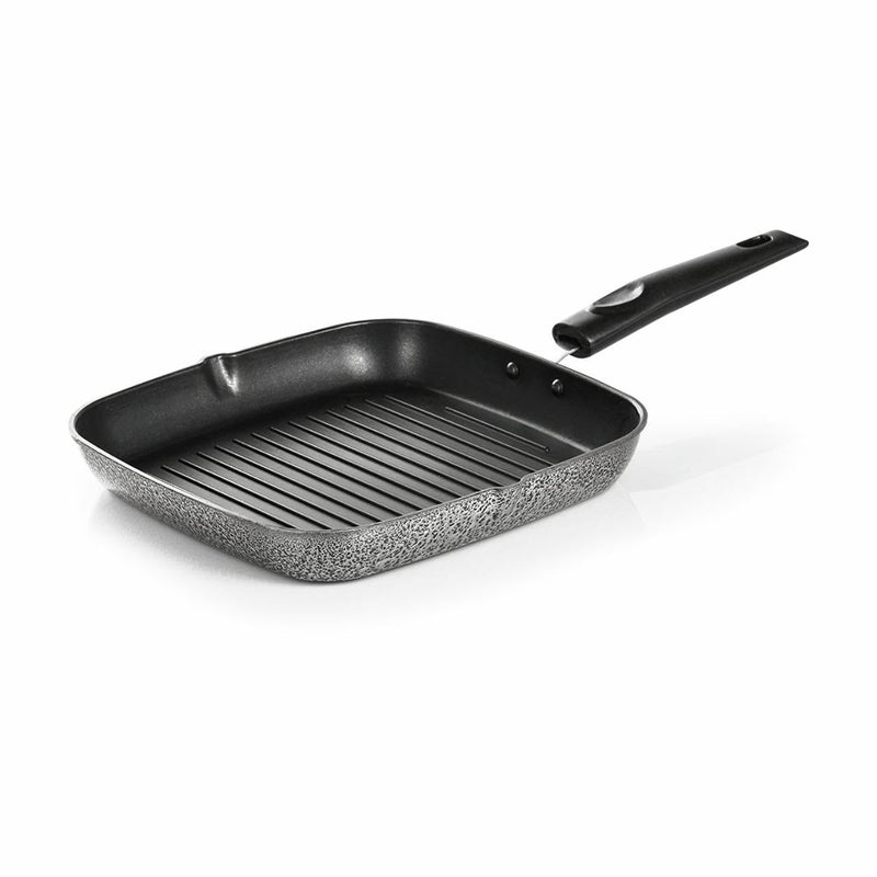 Shree VINAYAK Traders Non-Stick Grill Pan with Granite Coating, Square Shape, Ridged Bottom, Black Handle  - Image 1