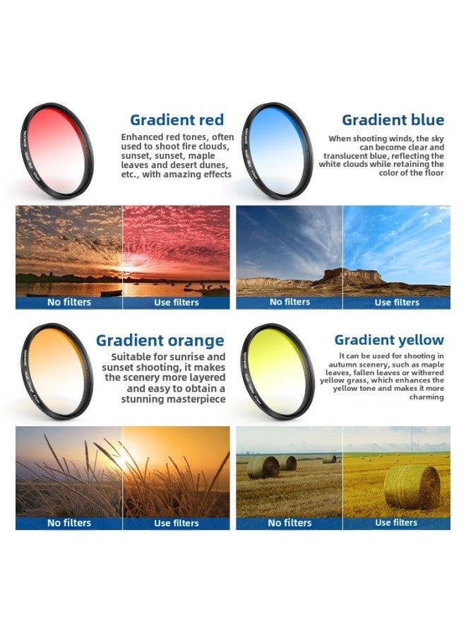 NEEWER/newer Mobile Phone Filter Light Mirror Red Orange Yellow Blue Gradient Filter Star-shaped Starlight Filter Photography-Color:52mm Mobile Phone Filter 7-piece Set  - Image 2