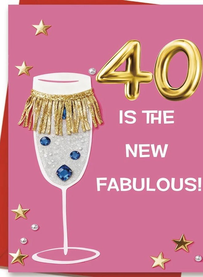 OJsensai Happy 40th Birthday Card & Gifts for Women Men, 40 Year Old Bday Gifts Ideas for Husband Wife, Happy 40th Birthday Decorations - Image 1