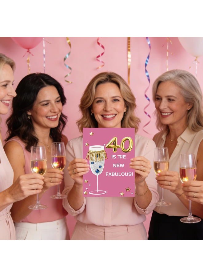 OJsensai Happy 40th Birthday Card & Gifts for Women Men, 40 Year Old Bday Gifts Ideas for Husband Wife, Happy 40th Birthday Decorations - Image 5
