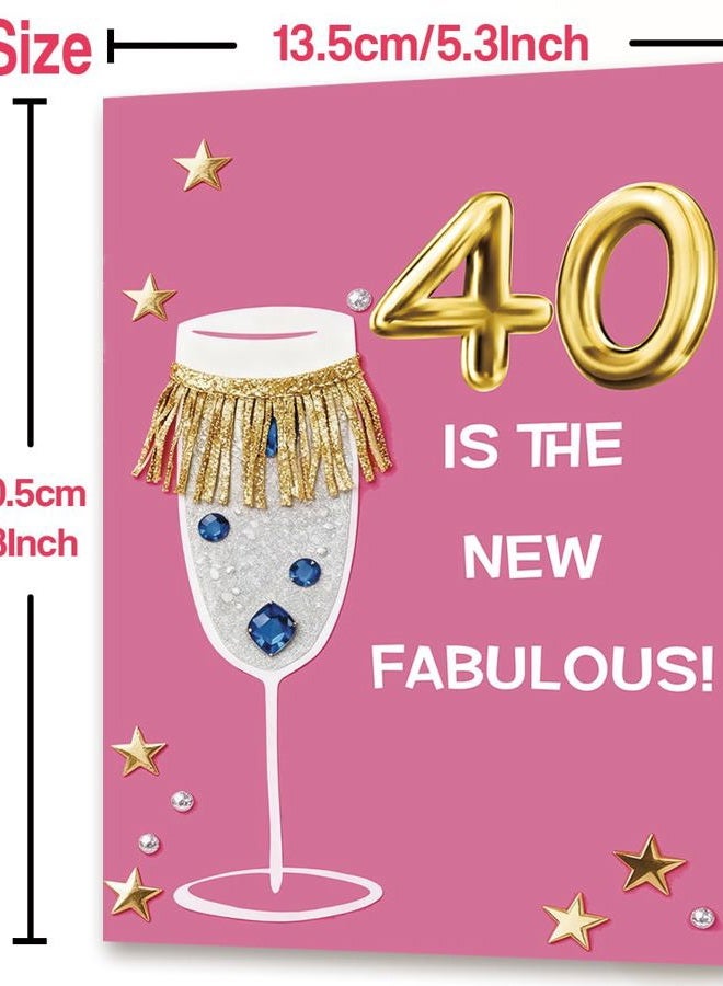 OJsensai Happy 40th Birthday Card & Gifts for Women Men, 40 Year Old Bday Gifts Ideas for Husband Wife, Happy 40th Birthday Decorations - Image 3
