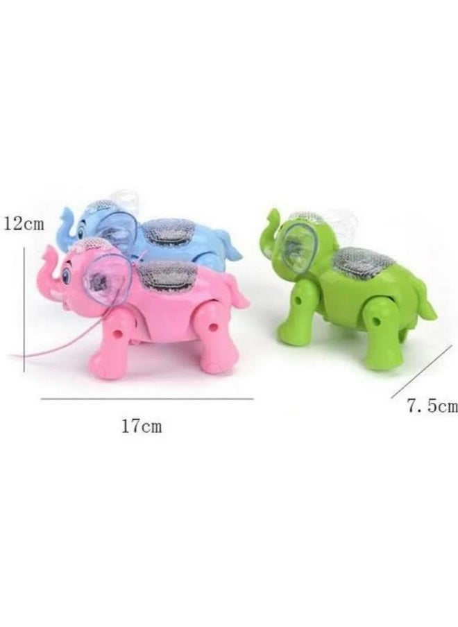 Manos Clever Elephant 3D Musical Toy with Light and Sound Assorted Color (Pink, Multicolor) Toy  - Image 3