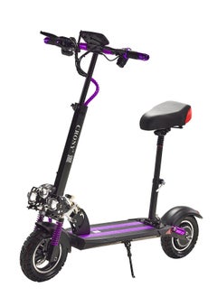 Crony V10 Big LCD Display 1200W Motor E-Scooter, 48V 12AH Battery, 28–42 MRH Max Speed, 20-40KM Range, 10” Off-Road Rubber Tires, Dual Disc Brakes, Front & Rear Suspension, Foldable Aluminum Frame, Triple LED Headlights, LED Base Lighting, Electric Scooter for Adults/Teens with Seat, Heavy Duty 265 lbs Load Capacity, Fast Urban Commuter E-Skateboard for Teens and Adults, Long Range, E-bike with Solid Tires and Easy Folding Design, Fast Urban Commuter Motorized Scooter,Perfect Scooter for Outdoor Adventures, Purple  - Image 1