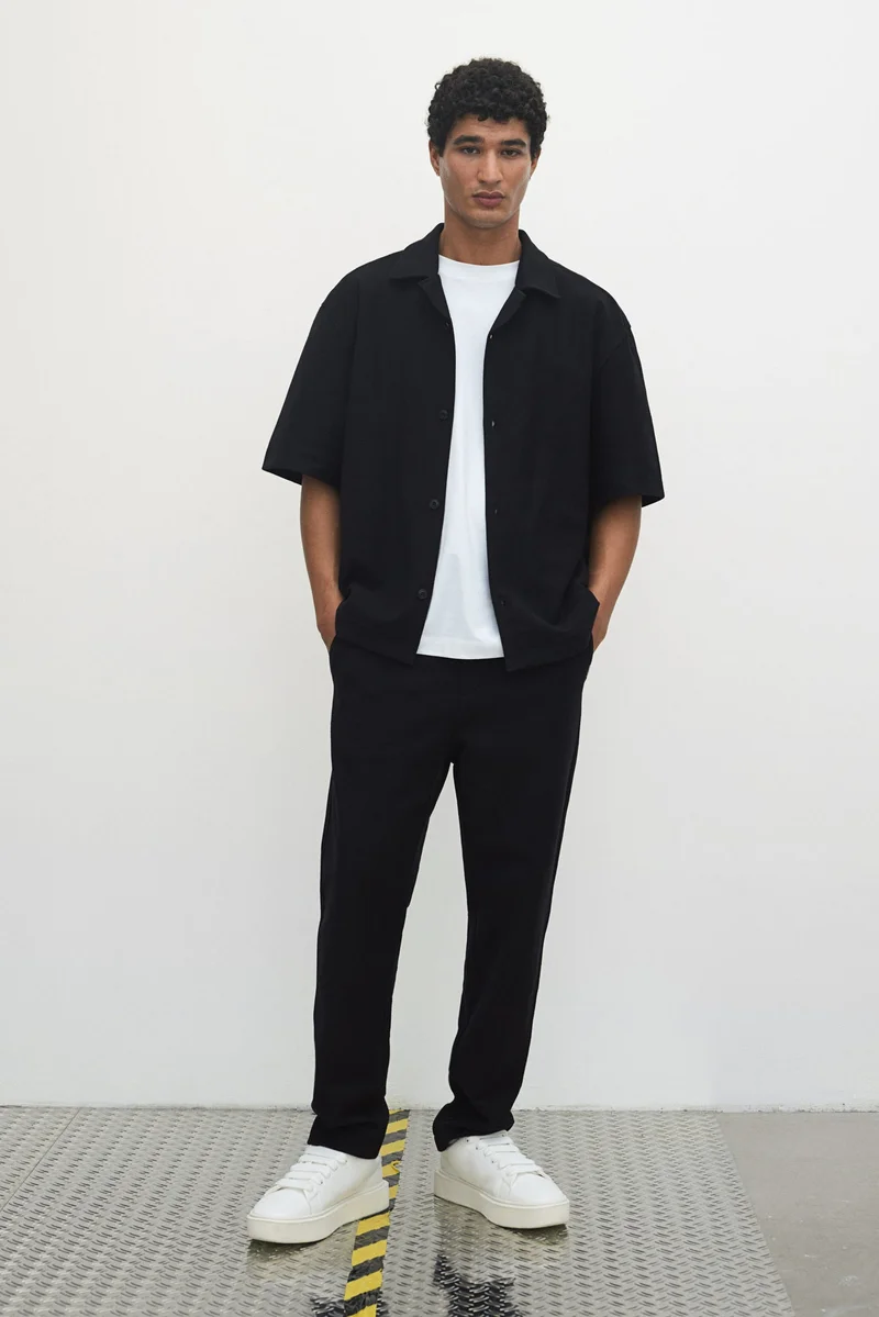 H&M Loose Fit Brushed resort shirt