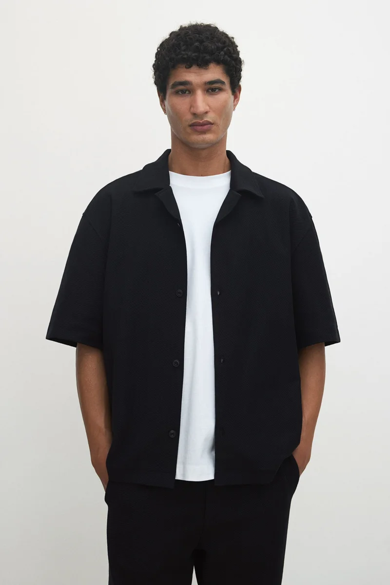 H&M Loose Fit Brushed resort shirt