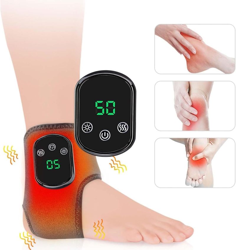 Heated Electric Foot Massager Compact Portable Grey - Foot Pain Relief Foot Massage Machine for Seniors Home Use - Image 3