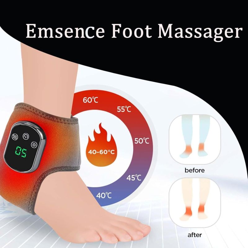 Heated Electric Foot Massager Compact Portable Grey - Foot Pain Relief Foot Massage Machine for Seniors Home Use - Image 4