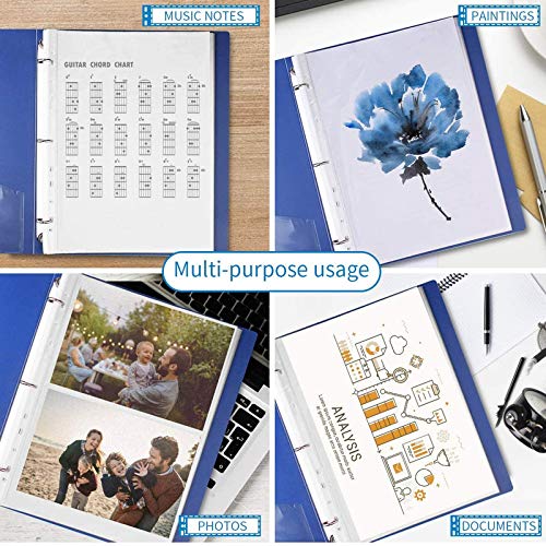 WHNOATOC 300 Micron Sheet Protectors, Plastic Clear Folder Leafs Document Sleeves, Heavyweight Non-Glare, Reinforced 11-Hole, Acid-Free, Archival Safe for Documents and Photos (A-4 Size) (Pack of 75) - Image 5
