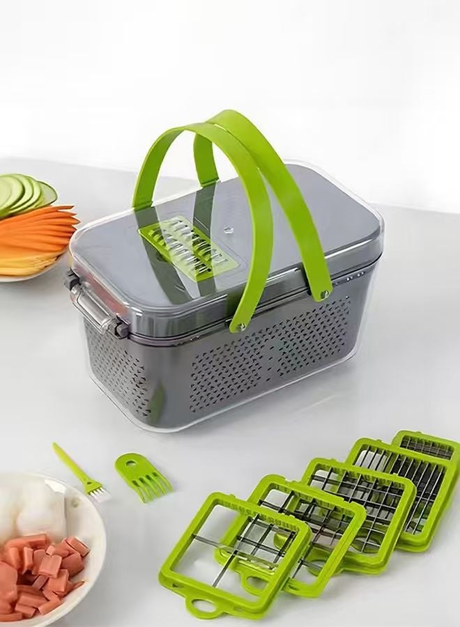 جهاز متعدد الوظائف لقطع الأغذية 22 في 1، وقاطع للخضروات، وجهاز محترف لقطع البصل، وجهاز لقطع الخضار في المطبخ، ومبشرة لقطع الخضار، وجهاز لقطع الجزرة والثوم والحاوية - Image 2