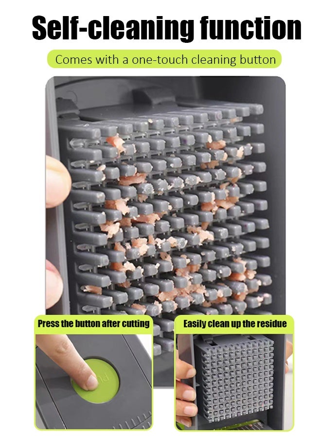 جهاز متعدد الوظائف لقطع الأغذية 22 في 1، وقاطع للخضروات، وجهاز محترف لقطع البصل، وجهاز لقطع الخضار في المطبخ، ومبشرة لقطع الخضار، وجهاز لقطع الجزرة والثوم والحاوية - Image 5