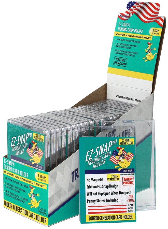 Pro-Mold Box(25) Pro-Mold 55pt. EZ-Snap Trading Card Holders Holds Sleeved Card UV Protection CH55SA - Image 3