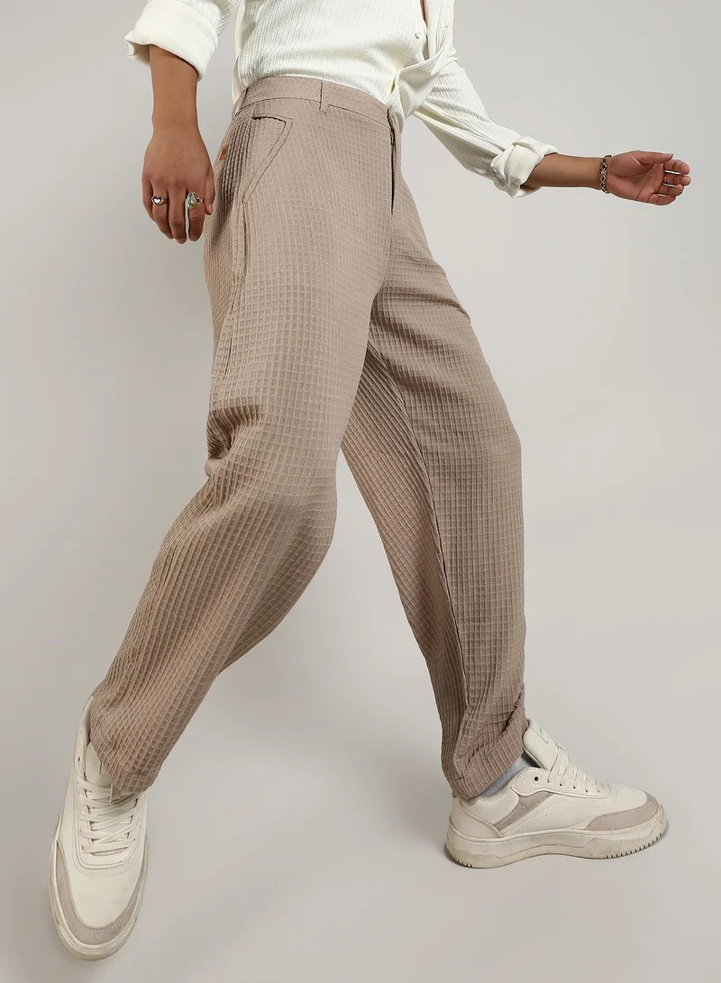 Lightweight - Textured Graph Check Trousers