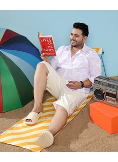 Instafab Plus Men's Lilac Contrast Pinstriped Shirt  - Image 2
