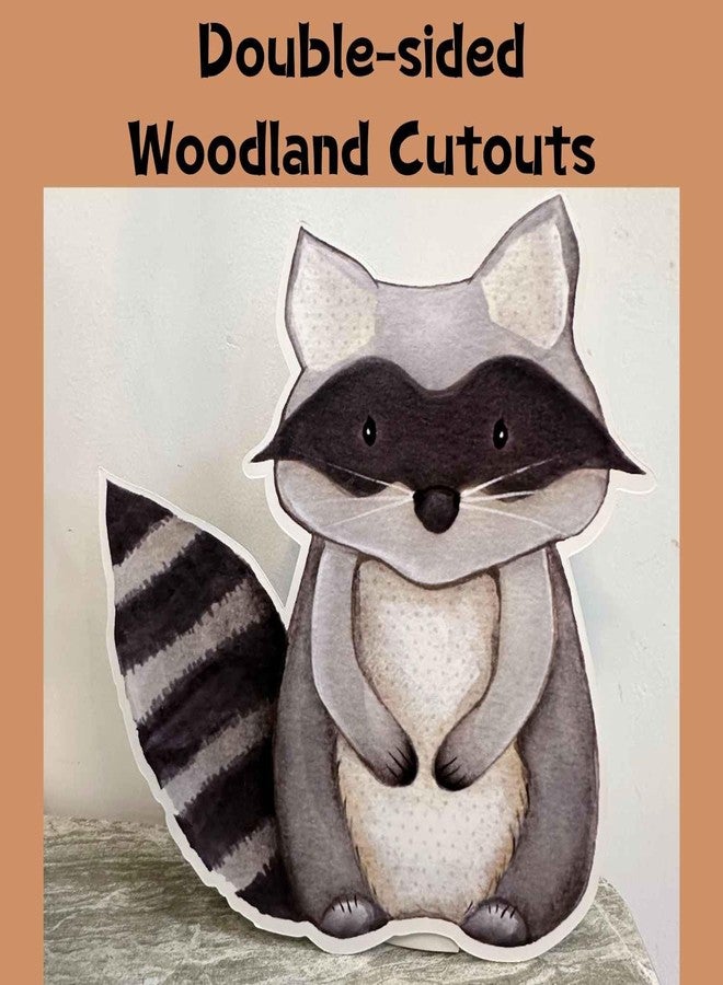 Puremigo 6 PCS Large Woodland Cutouts with Stand, 12inch Woodland Baby Shower Decorations, Forest Animals Baby Shower Decorations, Birthday Party Supplies Cardboard Stand Up Prop - Image 4