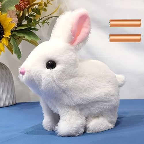 GITGRNTH Walking Talking Soft Bunny Toy, (Battery Included) with Realistic Movement, Interactive Plush Bunny Jumping Rabbit Animal with Sound and Twitch Nose, for Toddlers Girls Boy Kids - Image 1