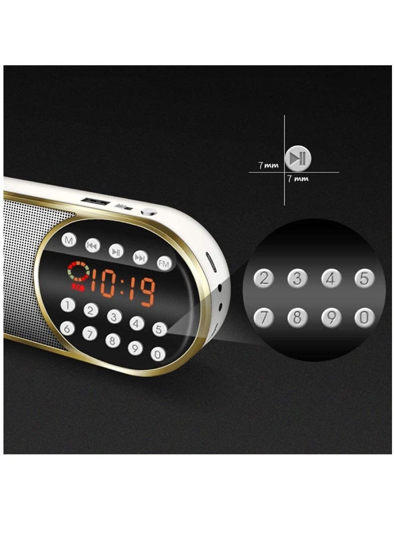 Portable Mini FM Radio Wireless Bluetooth 5.0 Speakers TF USB Clock LED Flashlight Function Support 3.5mm Headphone MP3 Player - Image 4