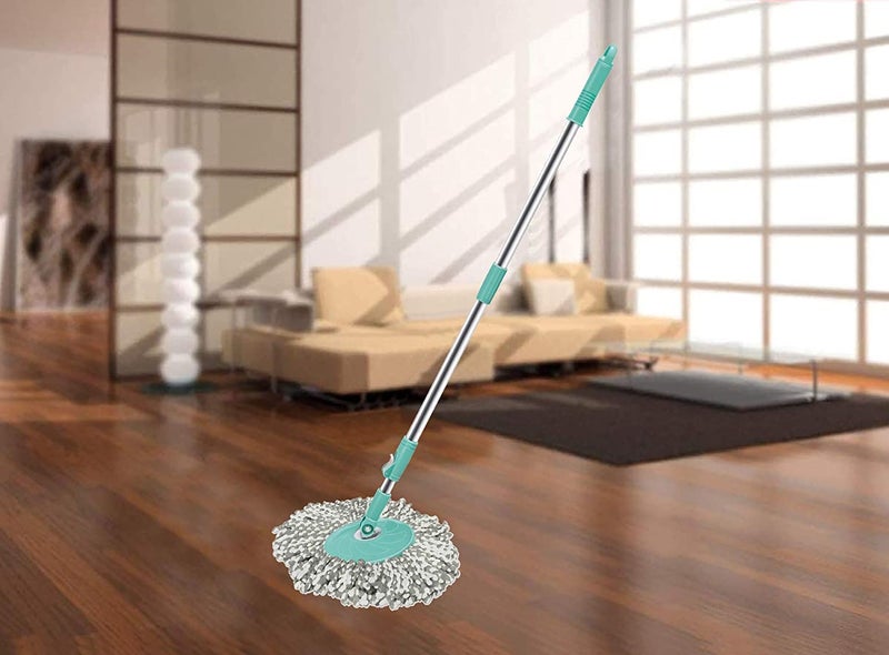 Stewit Mop Refill Head Round Spin Replacement Microfiber 30 cm Universal Floor Cleaning Kitchen Accessories Items New All for Home Improvement Product (Grey) Pack of 2 - Image 3