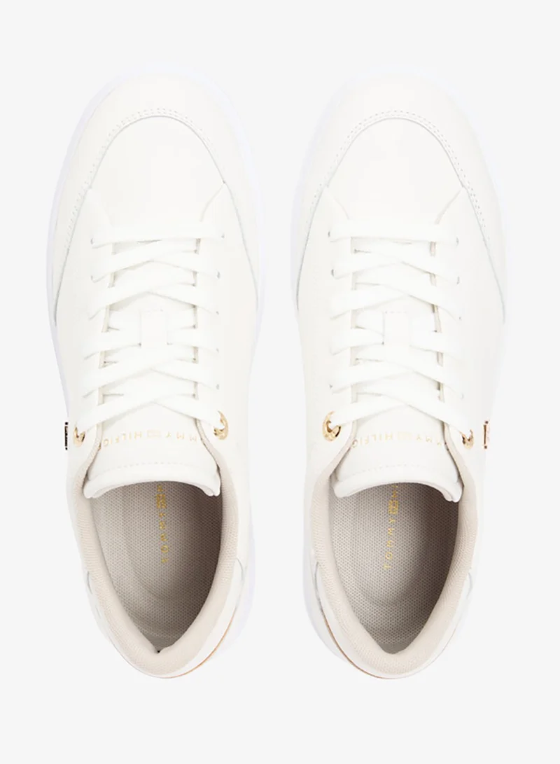 TOMMY HILFIGER  Leather Monogram Cupsole Trainers for Women | Best Price UAE