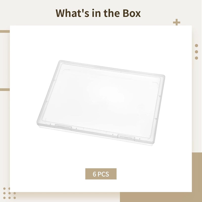 6 Pcs Clear Photo Storage Boxes For Office Supplies, Scrapbooks, Files, Crafts, Postcards, 12 X 8.8 In Transparent Plastic Photo Case, Moisture-Proof And Dustproof - Image 2