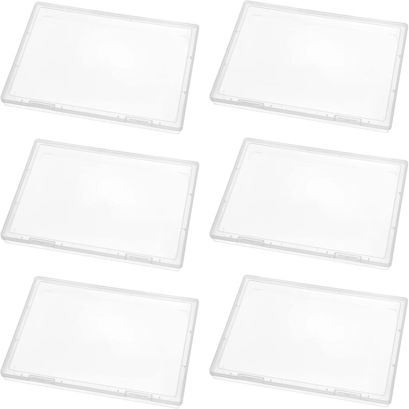 6 Pcs Clear Photo Storage Boxes For Office Supplies, Scrapbooks, Files, Crafts, Postcards, 12 X 8.8 In Transparent Plastic Photo Case, Moisture-Proof And Dustproof - Image 1