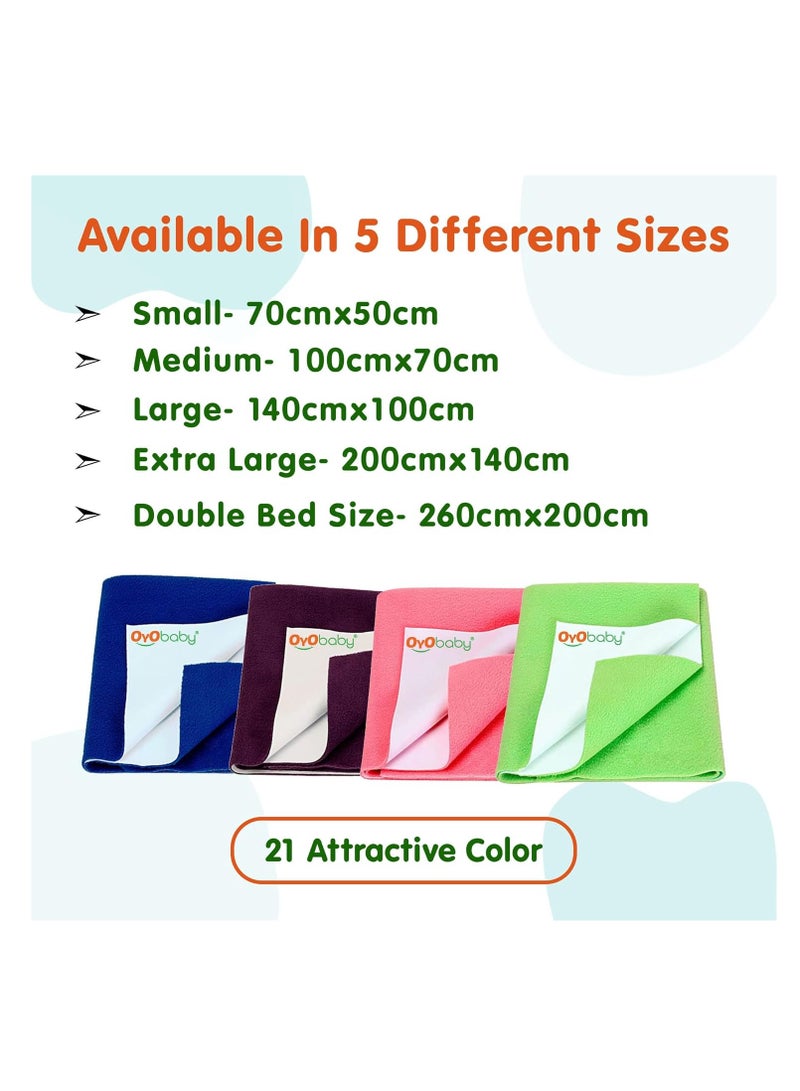 OYO BABY Waterproof Quick Dry Sheet for Baby| Bed Pad | Baby Bed Protector Sheet for Toddler Children (X-Large (200cm x 140cm), Gold) - Image 2