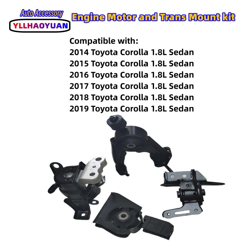 Yllhaoyuan Complete Engine Mount Set of 4 Compatible with 20142019 Corolla 18L Sedan CVT Replaces EMT9875 A42019 A62023 A42026 - Image 4