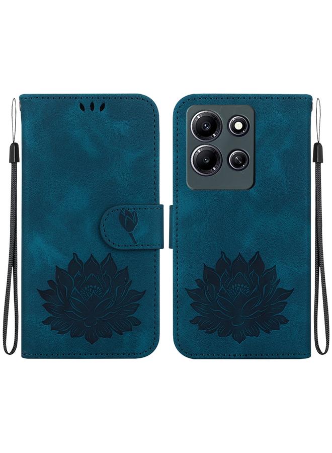 زبون جراب لهاتف Infinix Note 30i، جراب هاتف من الجلد المنقوش بنقشة لوتس - Image 1