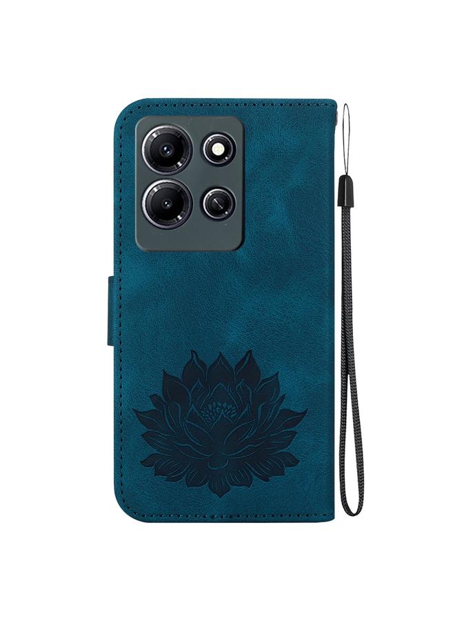 زبون جراب لهاتف Infinix Note 30i، جراب هاتف من الجلد المنقوش بنقشة لوتس - Image 3
