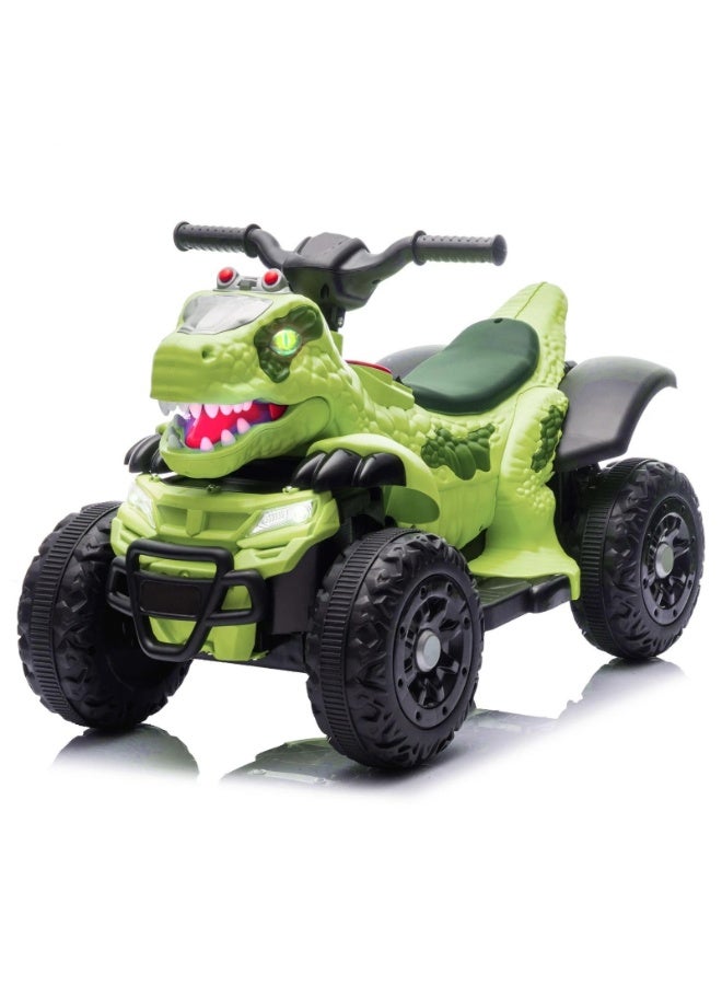 تراك سيفن 12 فولت دراجة رباعية للأطفال بتصميم ديناصور، لعبة ركوب، دراجة رباعية 4 عجلات، وظيفة التعليم المبكر بالموسيقى، عرض الطاقة، قيادة آمنة، ألعاب خارجية للأولاد والبنات - Image 1