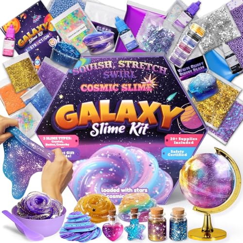 Trubic Galaxy Slime Kit for Girls Globe and Magic Potion Kits Clear CrystalButterGlowinthe Dark Slime Making Kit Christmas Birthday Party Favors Toys for Kids Girls Boys 7 8 9 10 11 12 - Image 1