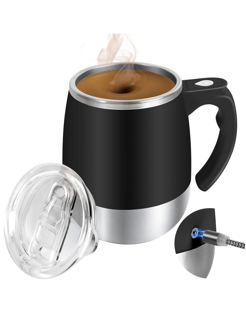 KASTWAVE Rechargeable Self-Stirring Mug: Automatic Magnetic Coffee Mixer with Transparent Lid Waterproof Stainless Steel Electric Cup for Milk/Coffee/Cocoa Ideal for Office/Home  - Image 1