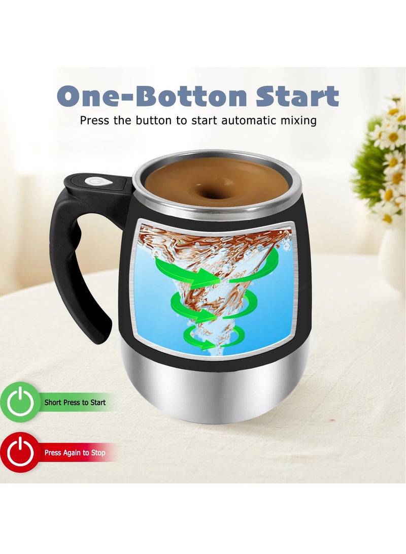 KASTWAVE Rechargeable Self-Stirring Mug: Automatic Magnetic Coffee Mixer with Transparent Lid Waterproof Stainless Steel Electric Cup for Milk/Coffee/Cocoa Ideal for Office/Home  - Image 2