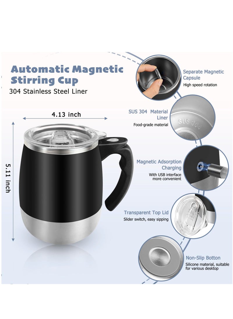 KASTWAVE Rechargeable Self-Stirring Mug: Automatic Magnetic Coffee Mixer with Transparent Lid Waterproof Stainless Steel Electric Cup for Milk/Coffee/Cocoa Ideal for Office/Home  - Image 4