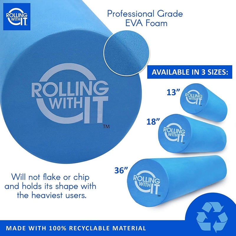 Rolling With It Foam Roller with High Density for Physical Therapy, Muscle Roller for Exercise and Muscle Recovery, Eco-Friendly Back Roller, Firm and Smooth Surface Massage Roller, Size: 36 inches - Image 2