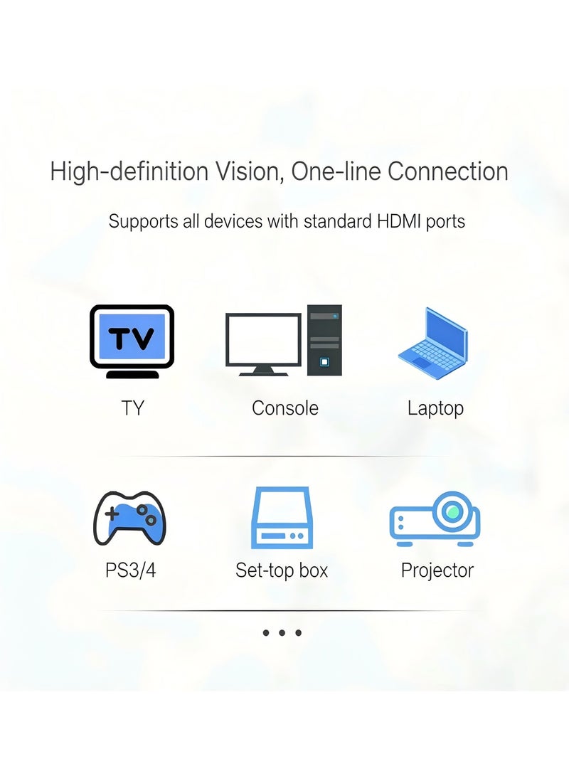 High-Speed HDMI Male to Female Extension Cable 2M – HD Video Support – Black & Gold - view 5