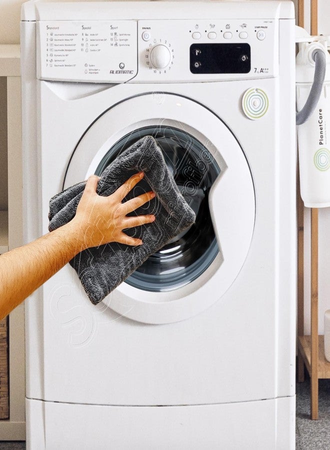 SOFTSPUN Microfiber Cloth for Home - 1600 GSM, 40x60 cms, 1 Pcs, Grey Twisted Loop Super Absorbent Towel - Highly Absorbent Lint and Streak Free Multi Purpose Wash Cloth for Kitchen.… - Image 5
