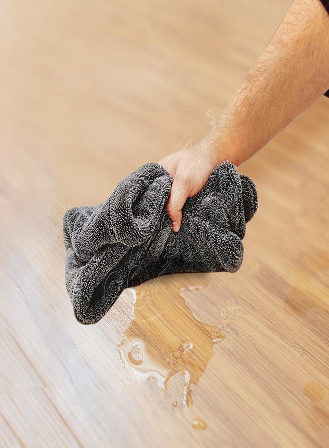 SOFTSPUN Microfiber Cloth for Home - 1600 GSM, 40x60 cms, 1 Pcs, Grey Twisted Loop Super Absorbent Towel - Highly Absorbent Lint and Streak Free Multi Purpose Wash Cloth for Kitchen.… - Image 4